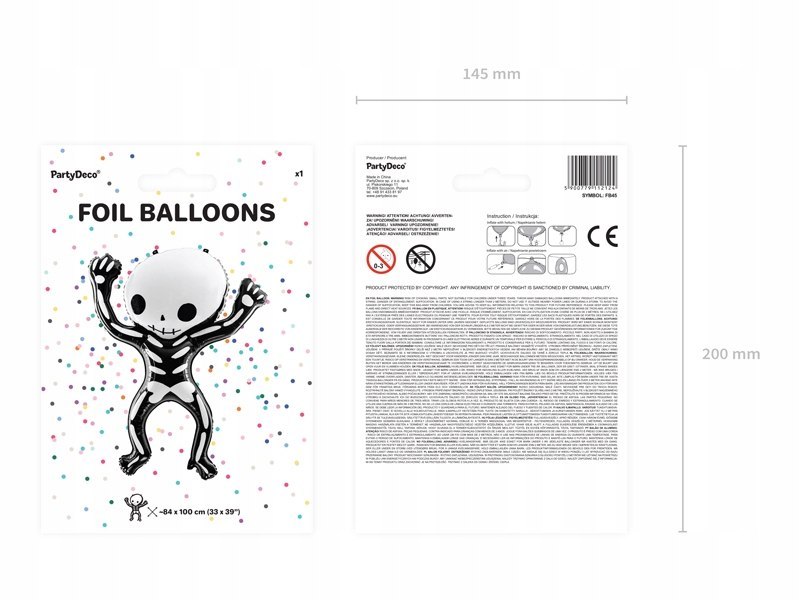 Balon szkielet kościotrup wielki na hel Halloween Balon szkielet kościotrup wielki na hel Halloween