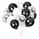 Balony z konfetti bukiet balonów czarne srebrne 15 Balony z konfetti bukiet balonów czarne srebrne 15