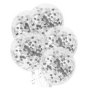 Balony z konfetti bukiet balonów czarne srebrne 15 Balony z konfetti bukiet balonów czarne srebrne 15