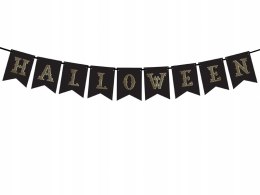 Baner girlanda czarna złota napis ozdoby Halloween