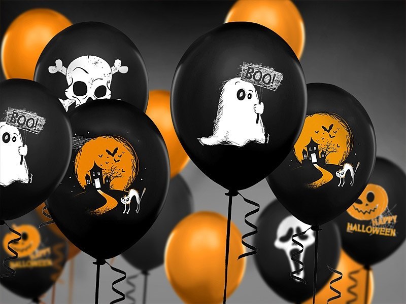 Dekoracje na Halloween balony baner pajęczyny 21el