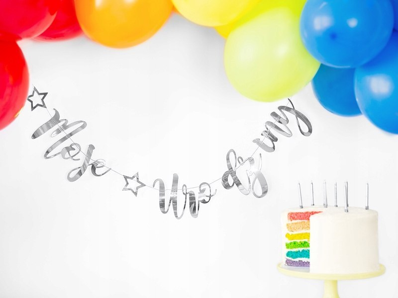 Dekoracje urodzinowe zestaw JEDNOROŻEC balony XXL