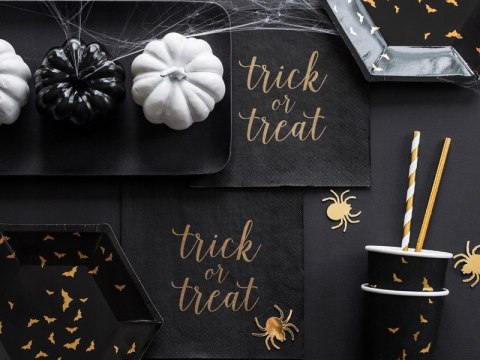 Kubeczki czarne złote nietoperze na Halloween x6 Kubeczki czarne złote nietoperze na Halloween x6