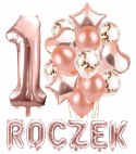 Wielki zestaw balony ozdoby na ROCZEK rosegold HEL Wielki zestaw balony ozdoby na ROCZEK rosegold HEL