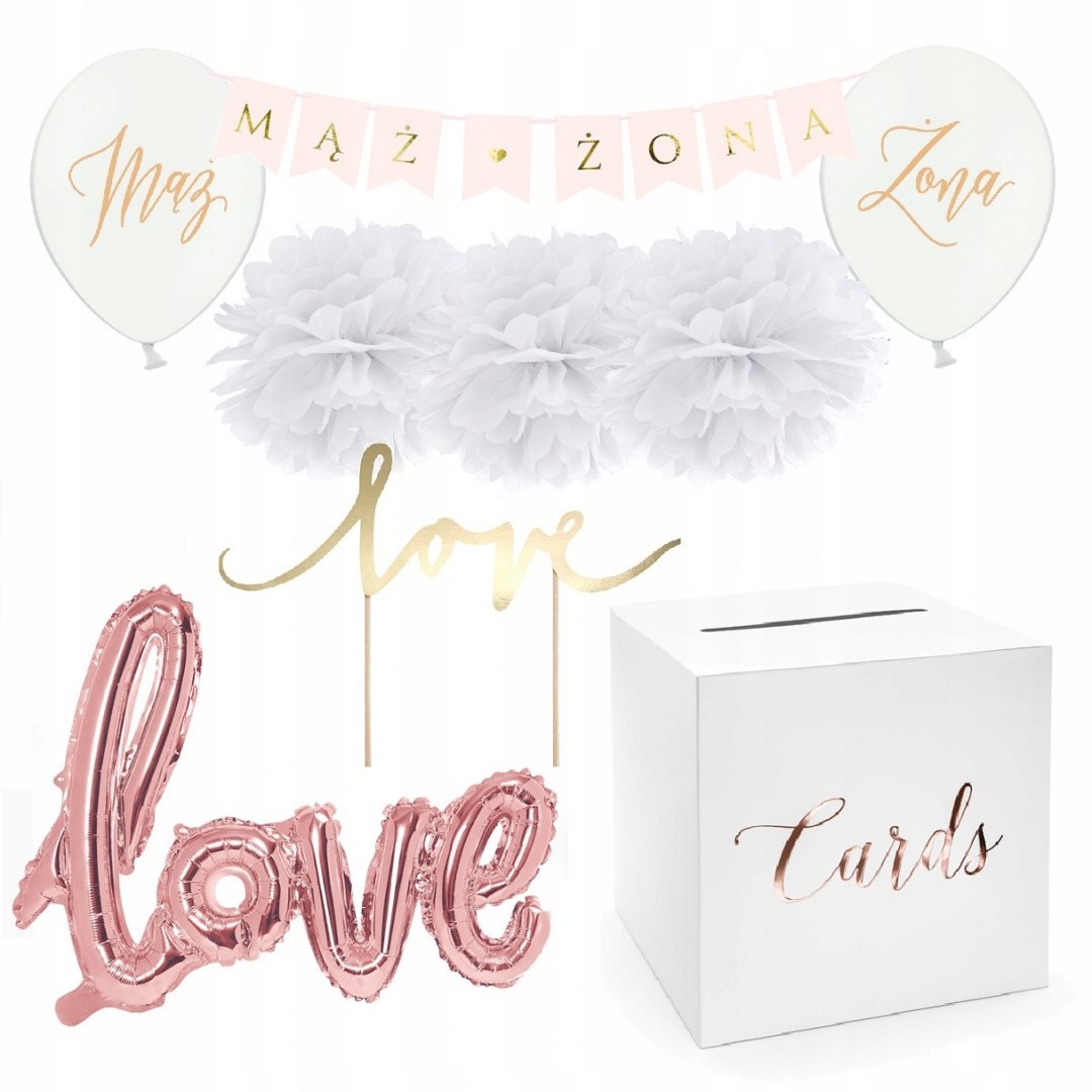 Balon napis Mąż Żona topper LOVE na ŚLUB rosegold Balon napis Mąż Żona topper LOVE na ŚLUB rosegold