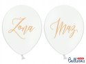 Balon napis Mąż Żona topper LOVE na ŚLUB rosegold