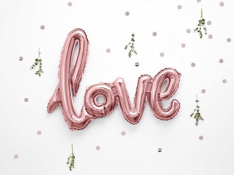 Balon napis Mąż Żona topper LOVE na ŚLUB rosegold Balon napis Mąż Żona topper LOVE na ŚLUB rosegold