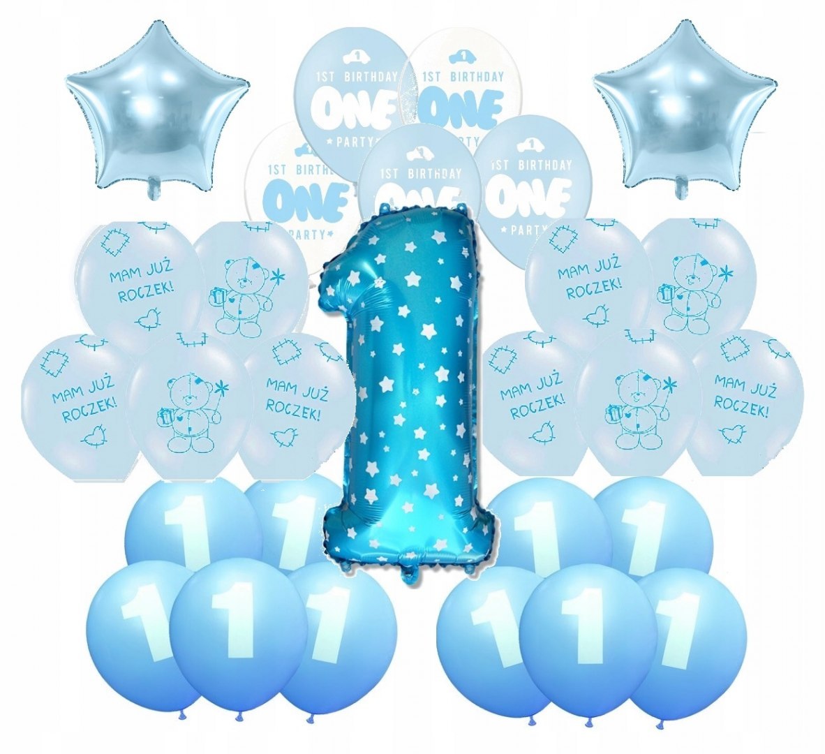 Balony girlanda napis z balonów ROCZEK niebieski