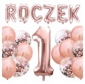 Balony z konfetti napis cyfra 1 zestaw na ROCZEK Balony z konfetti napis cyfra 1 zestaw na ROCZEK