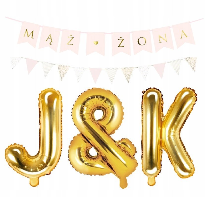 Baner MAŻ ŻONA inicjały literki na ŚLUB WESELE Baner MAŻ ŻONA inicjały literki na ŚLUB WESELE