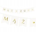 Baner MĄŻ ŻONA topper tablice MŁODA PARA na ŚLUB Baner MĄŻ ŻONA topper tablice MŁODA PARA na ŚLUB