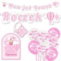 Baner girlanda napis z balonów na ROCZEK rosegold