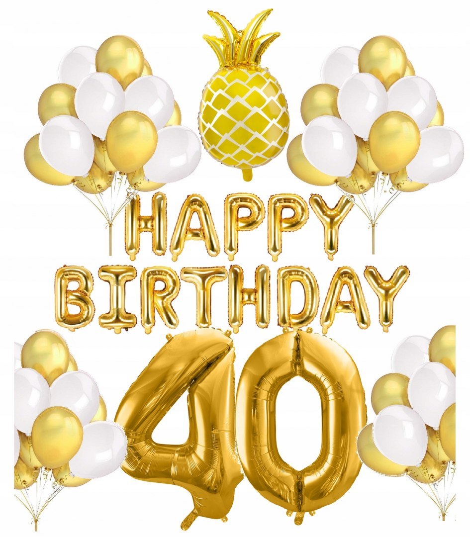 Balony cyfry na hel HAPPY BIRTHDAY ananas urodziny Balony cyfry na hel HAPPY BIRTHDAY ananas urodziny