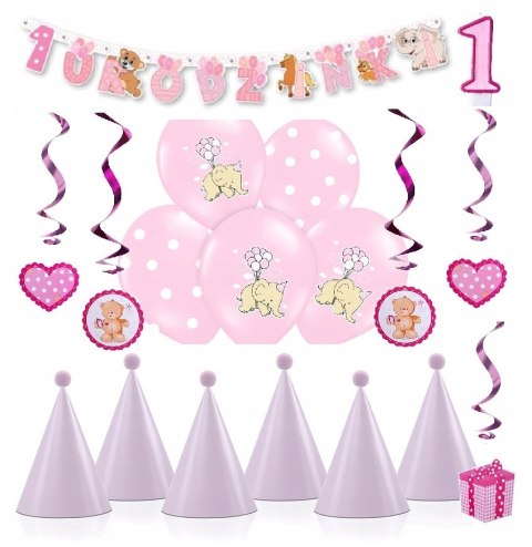 Balony na roczek 1 urodziny zestaw balonów XXL x10 Balony na roczek 1 urodziny zestaw balonów XXL x10