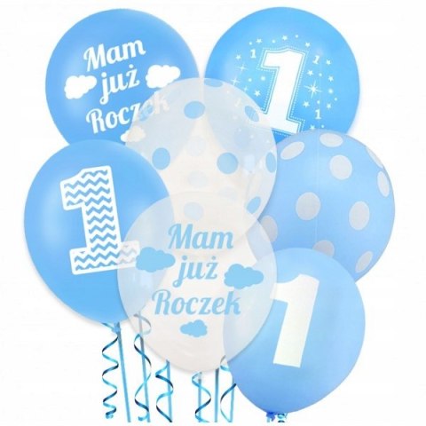Balony na roczek 1 urodziny zestaw balonów XXL x10 Balony na roczek 1 urodziny zestaw balonów XXL x10