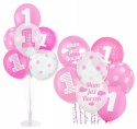 Balony na roczek 10szt + stojak do balonów 70cm Balony na roczek 10szt + stojak do balonów 70cm