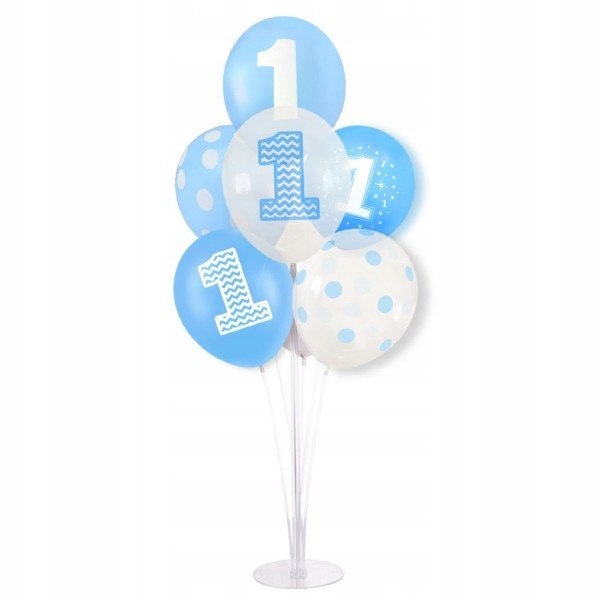 Balony na roczek 10szt + stojak do balonów 70cm