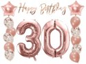 Balony z konfetti baner napis na 30 urodziny hel Balony z konfetti baner napis na 30 urodziny hel