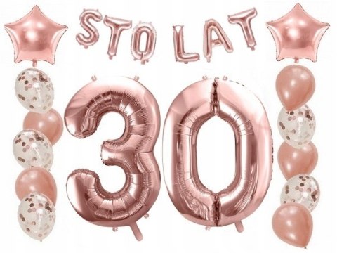 Balony z konfetti napis STO LAT na 30 urodziny hel Balony z konfetti napis STO LAT na 30 urodziny hel
