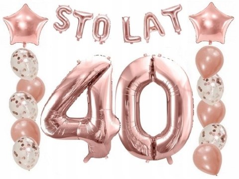Balony z konfetti napis STO LAT na 40 urodziny hel Balony z konfetti napis STO LAT na 40 urodziny hel
