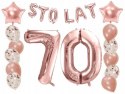 Balony z konfetti napis STO LAT na 70 urodziny hel Balony z konfetti napis STO LAT na 70 urodziny hel