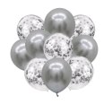 Balony z konfetti srebrne x10 + stojak do balonów Balony z konfetti srebrne x10 + stojak do balonów