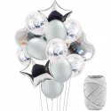 Balony z konfetti srebrne na Hel Ślub Wesele Party Balony z konfetti srebrne na Hel Ślub Wesele Party