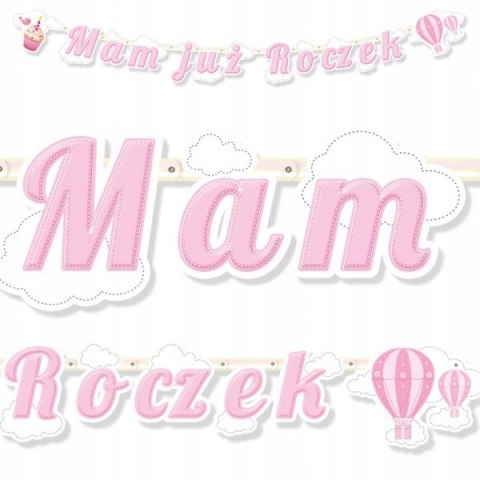 Balony zaproszenia baner ozdoby na roczek ZESTAW Balony zaproszenia baner ozdoby na roczek ZESTAW