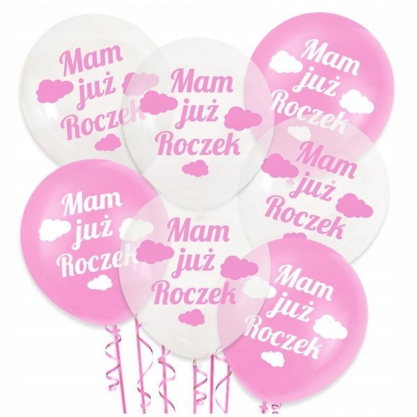 Balony zaproszenia baner ozdoby na roczek ZESTAW Balony zaproszenia baner ozdoby na roczek ZESTAW