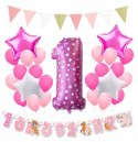 Balony zaproszenia baner ozdoby na roczek ZESTAW Balony zaproszenia baner ozdoby na roczek ZESTAW
