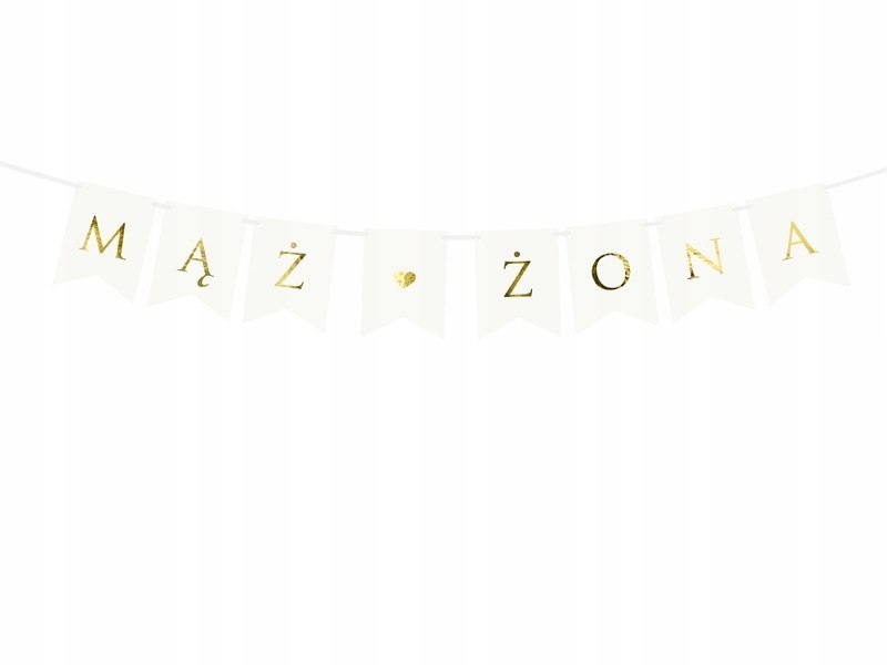 Baner MĄŻ ŻONA napis dekoracja na ŚLUB WESELE Baner MĄŻ ŻONA napis dekoracja na ŚLUB WESELE