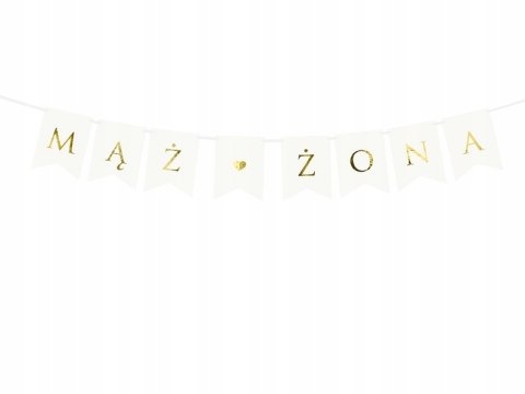 Baner MĄŻ ŻONA napis dekoracja na ŚLUB WESELE Baner MĄŻ ŻONA napis dekoracja na ŚLUB WESELE