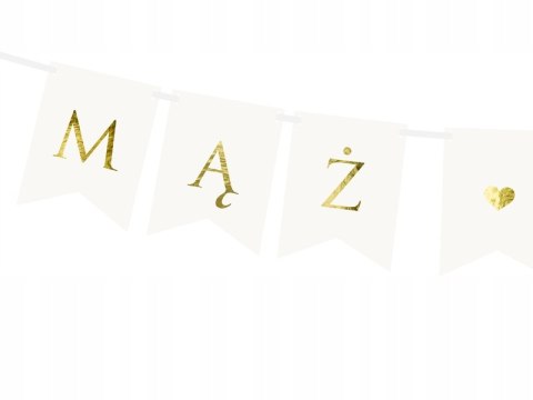 Baner MĄŻ ŻONA napis dekoracja na ŚLUB WESELE Baner MĄŻ ŻONA napis dekoracja na ŚLUB WESELE