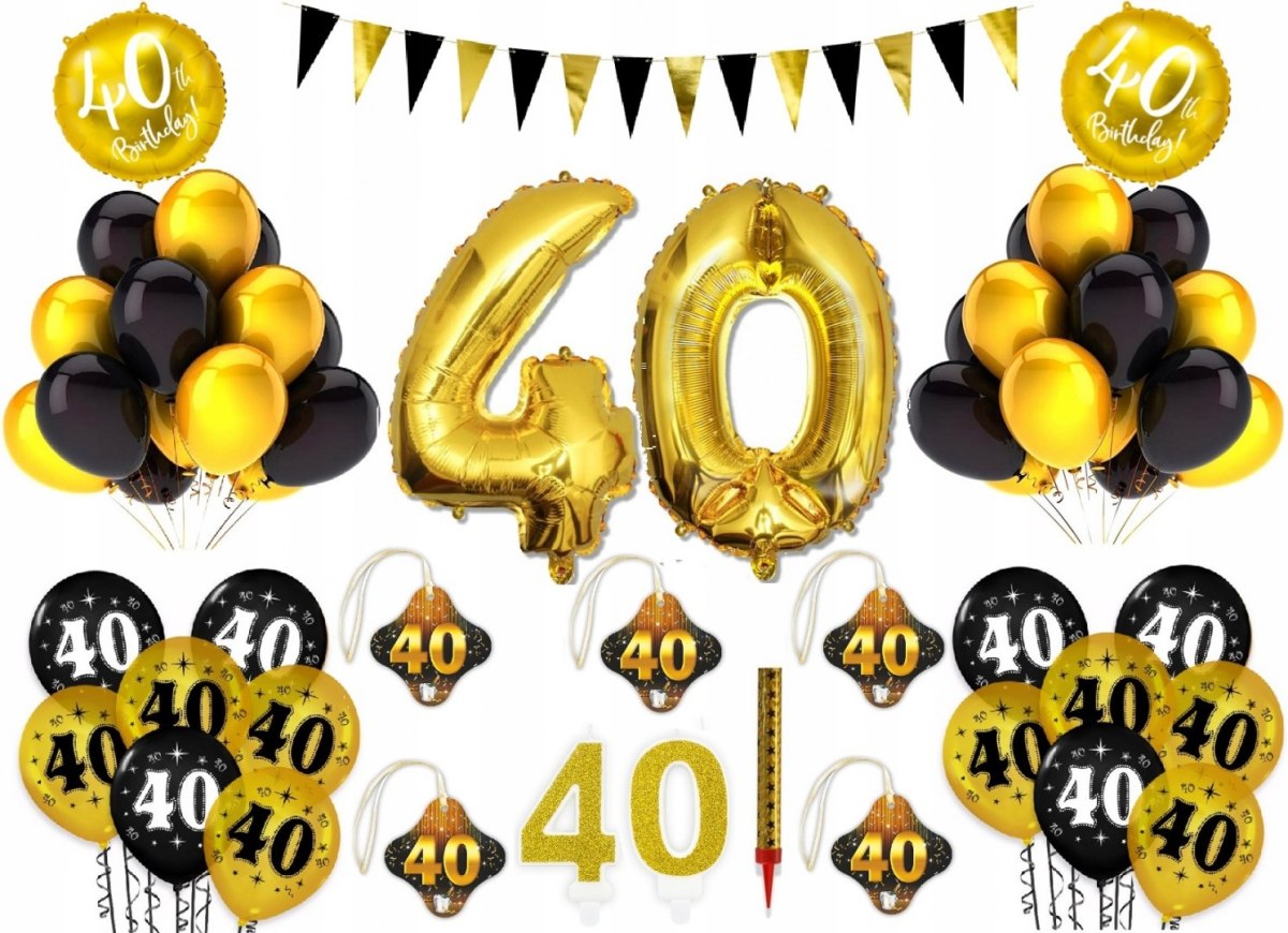 Dekoracje balony cyfry na 40 czterdzieste urodziny