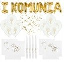 Balony napis I KOMUNIA serwetki świece na komunię Balony napis I KOMUNIA serwetki świece na komunię