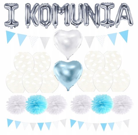 Balony pompony girlanda napis dekoracje na komunię Balony pompony girlanda napis dekoracje na komunię