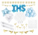 Girlanda baner balony na komunię napis IHS 4kolory Girlanda baner balony na komunię napis IHS 4kolory