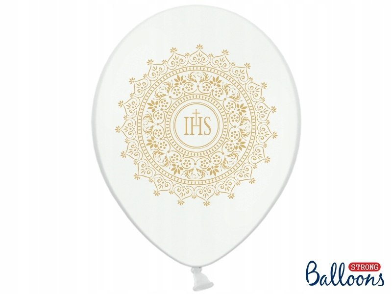 Balony napis IHS pompony topper na komunię ZESTAW Balony napis IHS pompony topper na komunię ZESTAW