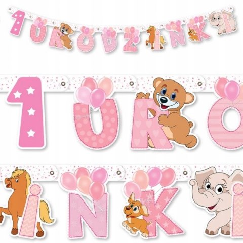 Girlanda urodzinowa baner na urodziny roczek 15wz Girlanda urodzinowa baner na urodziny roczek 15wz