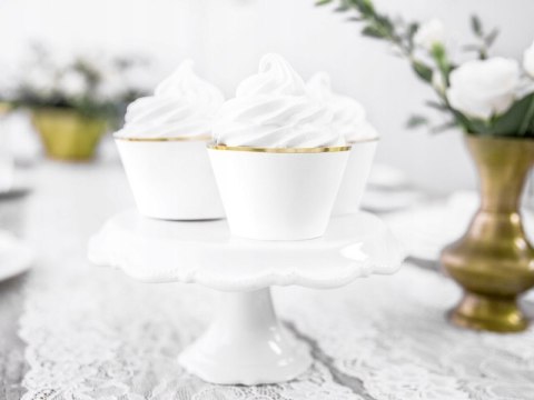 Papilotki na muffinki białe złote na komunię 6szt. Papilotki na muffinki białe złote na komunię 6szt.