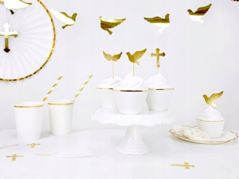 Papilotki na muffinki białe złote na komunię 6szt. Papilotki na muffinki białe złote na komunię 6szt.