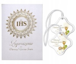 Zaproszenia na Komunię komunijne GOLD 10szt GRATIS