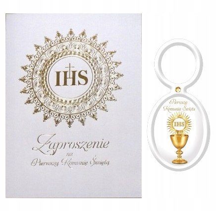 Zaproszenia na Komunię komunijne GOLD 10szt GRATIS Zaproszenia na Komunię komunijne GOLD 10szt GRATIS