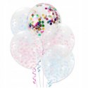 Balon z konfetti roczek urodziny baby shower 10szt