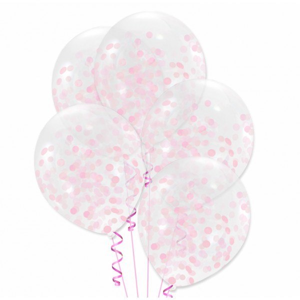 Balony z konfetti roczek urodziny baby shower x10 Balony z konfetti roczek urodziny baby shower x10