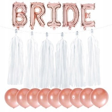 Zestaw na WIECZÓR PANIEŃSKI balony BRIDE girlanda Zestaw na WIECZÓR PANIEŃSKI balony BRIDE girlanda