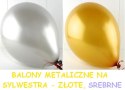 Balony złote srebrne metaliczne na Sylwestra x100