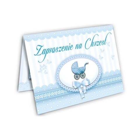 Zaproszenia na CHRZEST błękitne x10 +koperty PROMO Zaproszenia na CHRZEST błękitne x10 +koperty PROMO