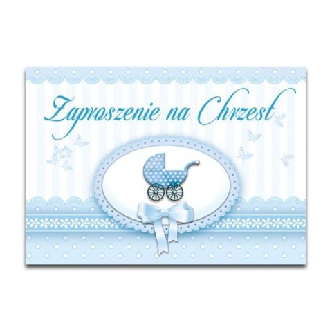 Zaproszenia na CHRZEST błękitne x10 +koperty PROMO Zaproszenia na CHRZEST błękitne x10 +koperty PROMO