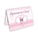 Zaproszenia na CHRZEST różowe x10 + koperty PROMO Zaproszenia na CHRZEST różowe x10 + koperty PROMO